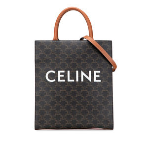 Pre-Loved Celine Small Triomphe Coated Canvas Vertical Cabas Tote